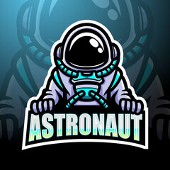 Astronaut esport logo mascot design