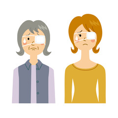 眼帯をする女性