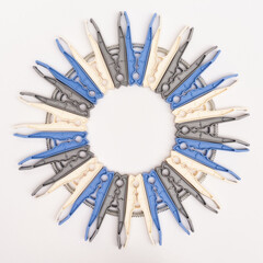 Clothespin art with clothespins in sun shape