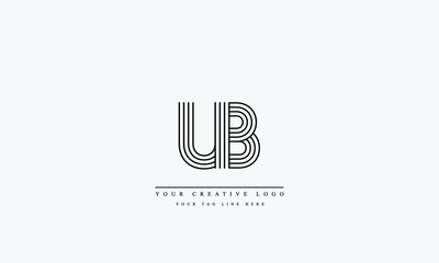 Letter Logo Design with Creative Modern Trendy Typography UB BU U B