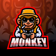 Monkey mascot esport logo design © frescostudio
