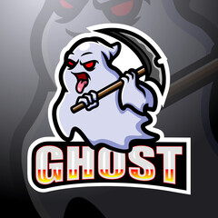 Ghost gaming mascot esport logo design