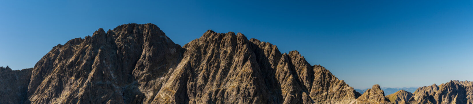 Gerlachovsky stit mountain ridge with highest Gerlachovsky stit mountain peak in Vysoke Tatry mountains in Slovakia