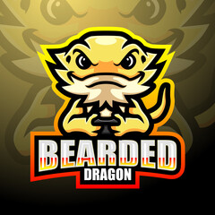 Bearded dragon esport logo mascot