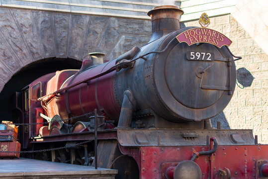 LA, USA - 2nd November 2018: Harry Potters Hogwart Express at Universal Studios Hollywood, LA, USA