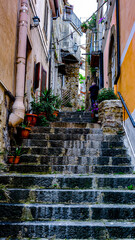 alley in the historic center of Agropoli, Campania, Italy