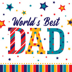 colorful father's day greeting card design