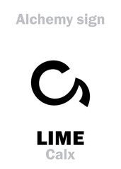 Alchemy Alphabet: LIME (Calx) / Limestone, Chalk, chalc (известь, известняк, мел). Also: Calcia, Calcaria, Calcinare, Calcination. Calcite, Calcium carbonate: Chemical formula=[CaCO₃].