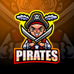 Pirate esport mascot logo design