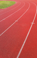 Athletics track curve for running or jogging