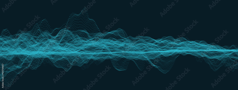 Poster abstract background with digital data technology and glowing plexus mesh. connected points. blue bac