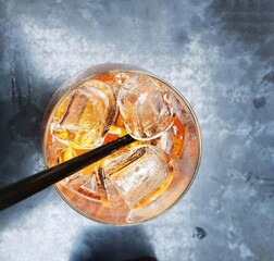 the Italian aperitif, the alcoholic spritz king of happy hour on an outdoor table