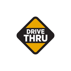 Obraz premium Drive thru text logo design template