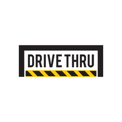 Drive thru text logo design template