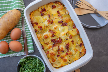 Spanish potato omelet called tortilla de patatas