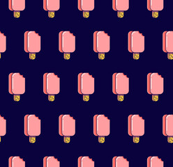 Seamless pattern with ice cream