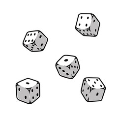 Falling game dice concept