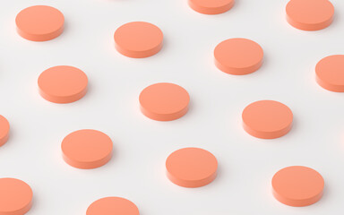 Repetitive cylinders, creative geometric shape, 3d rendering.