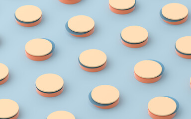 Repetitive cylinders, creative geometric shape, 3d rendering.