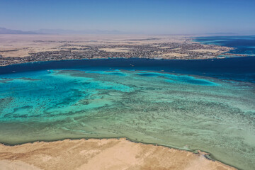 Fototapeta na wymiar Aerial view, Hurghada, Red sea, Egypt