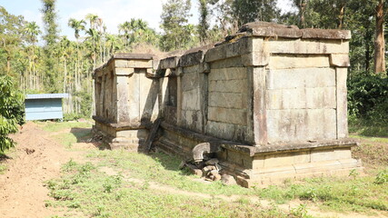 old stone temple in the forest