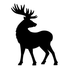 Illustration with deer icon isolated on white background.