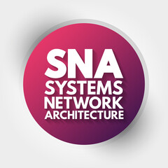 SNA - Systems Network Architecture acronym, technology concept background