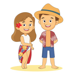 Man go to travel in summer holiday,Holiday in a beach