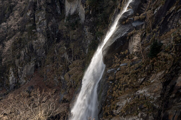 impressive Cascata di Foroglio in spring, Valle di Bavona, Ticino