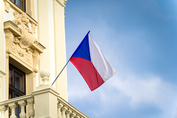flag of the Czech Republic on the administrative building