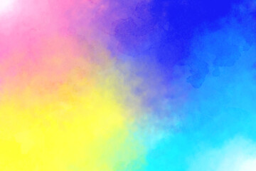 Fototapeta na wymiar イラスト素材 虹色 鮮やかな水彩風背景素材