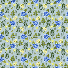 Summer floral seamless fabric pattern, seamless digital paper