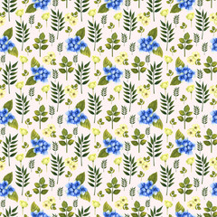 Summer floral seamless fabric pattern, seamless digital paper