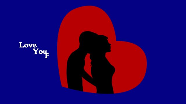 love you for ever animated with couples blue background