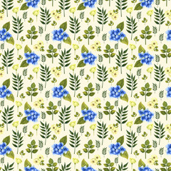 Summer floral seamless fabric pattern, seamless digital paper