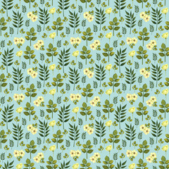 Naklejka na ściany i meble Summer floral seamless fabric pattern, seamless digital paper