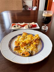 Omelette with mussels 