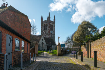 St Andrew's church in Farnham, Surrey, UK - February 2020