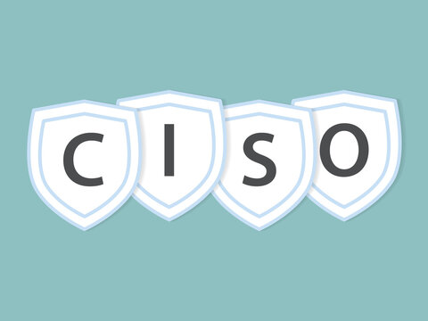 CISO (Chief Information Security Officer) written on shield icons- vector illustration