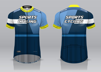 Jersey cycling template design uniform front and back view ready to print