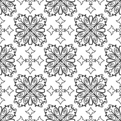 Seamless abstract background. Back and white tiles mosaic pattern.