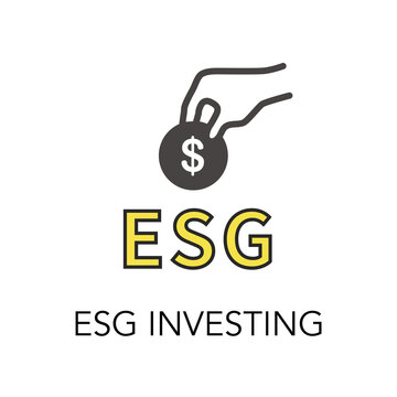 ESG investing image icon,hand holding money,simple illustration,white isolated