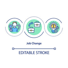 Job change concept icon. Career transition idea thin line illustration. New opportunities. Deliberate decision move to another job. Vector isolated outline RGB color drawing. Editable stroke