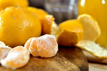 Organic King Satsumas on a wooden table
