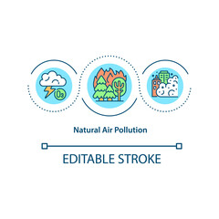 Natural air pollution concept icon. Agriculture polution because of animal waste. Envronmental problems idea thin line illustration. Vector isolated outline RGB color drawing. Editable stroke