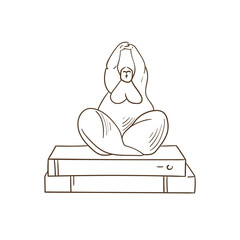 Home decor line art drawing. Doodle illustration. Stay home. Minimal vintage style. Doodle plant vector illustration. Pure nature organic brush. Line drawing. Eco product emblem.