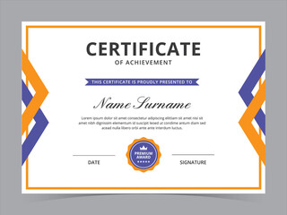 Modern Certificate Template Vector Design