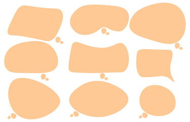 Set of doodle  speech bubbles on a white background, vector speaking or talk bubble ,cloud icon text or communication