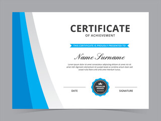 Modern Certificate Template Vector Design