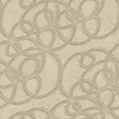 Seamless embossed paper texture for print. High quality illustration. Beige taupe or tan paper texture with embossed abstract ethnic tribal design overlay. Seamless repeat raster jpg pattern swatch.